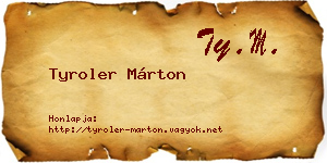 Tyroler Márton névjegykártya